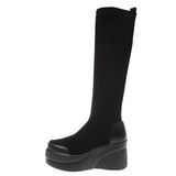 High-heeled wedge-heeled waterproof and warm cotton boots