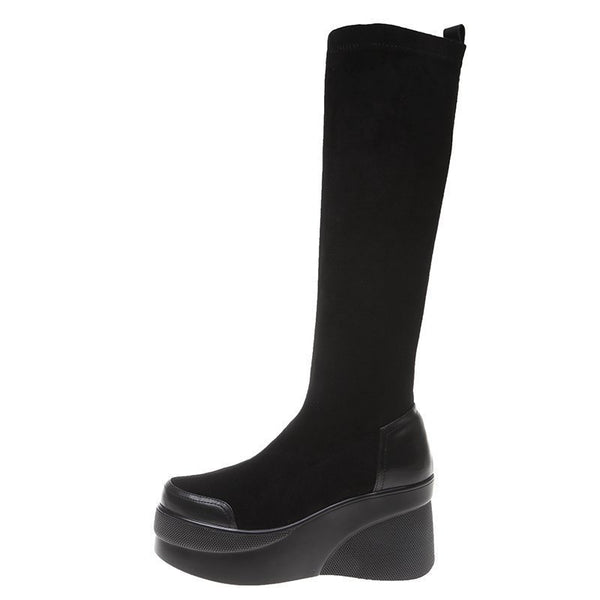 High-heeled wedge-heeled waterproof and warm cotton boots