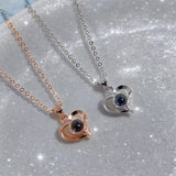 Light Luxury Heart-Shaped Projection Necklace With Diamonds