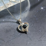 Light Luxury Heart-Shaped Projection Necklace With Diamonds