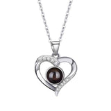 Light Luxury Heart-Shaped Projection Necklace With Diamonds