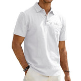 Men's Beach Linen Polo Shirt, Loose-Fit, Casual, Minimalist