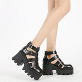 Beijing Hollow-out Roman Sandals Woven Vintage Breathable With Chunky Heels And Thick Soles