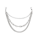Hip Hop Fashion Pants Chain Men And Women Advanced Sense Multi Ring Silver Metal Chain Heavy Metal Industrial Style Jeans Hip-hop Accessories