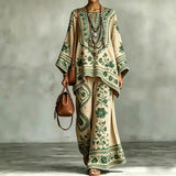 Women's Fashionable Loose-Fit Printed Long-Sleeve Set