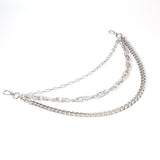 Hip Hop Fashion Pants Chain Men And Women Advanced Sense Multi Ring Silver Metal Chain Heavy Metal Industrial Style Jeans Hip-hop Accessories