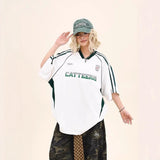 Retro Letter Short-Sleeve T-Shirt Women's Summer Sport