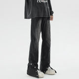 Fashion Wash Trousers Breasted Jeans Men