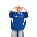 Retro Letter Short-Sleeve T-Shirt Women's Summer Sport